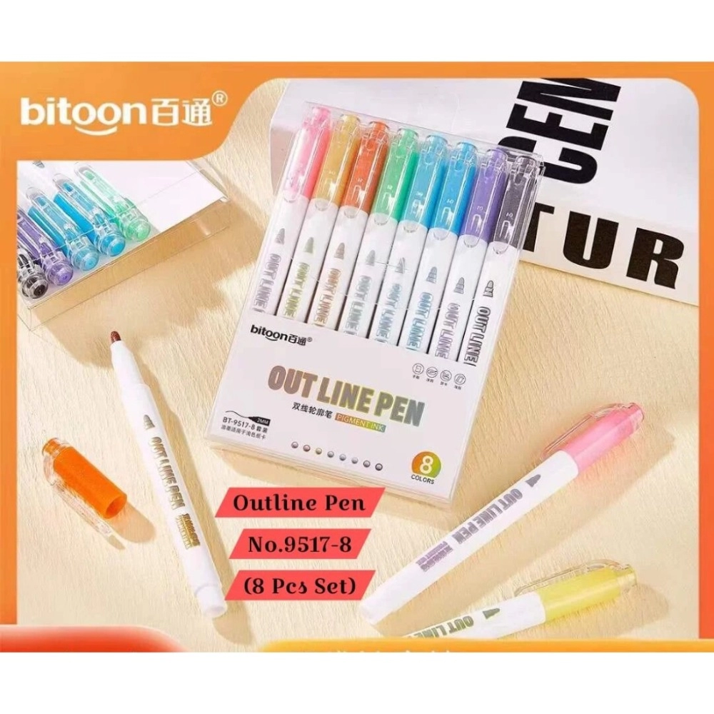 53860353353_00b52feabc_o_d-1000x1000-1.webp 8_PCs Set Outline Pen No.9517-8 | Plastic | Stationery | 5+ Years - Image 1