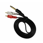 6.35mm Jack to 2RCA Audio Cable Male to Male 1.5 Yards Connects Home Theatre, DVD, Speaker, Headphone, Mixer, Amplifier, Guitar, Karaoke System (Black) - Image 2